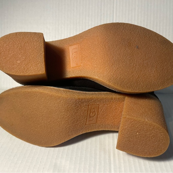 UGG Black Heeled Boots with Suede Finish - Picture 6 of 12